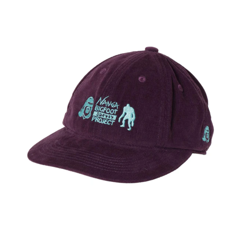 NANGA×TACOMA FUJI RECORDS(ナンガ×タコマフジレコード) BIGFOOT SURVEY PROJECT LOGO CORDUROY CAP(ビッグフットサーベイ プロジェクトロゴ コーデュロイキャップ)